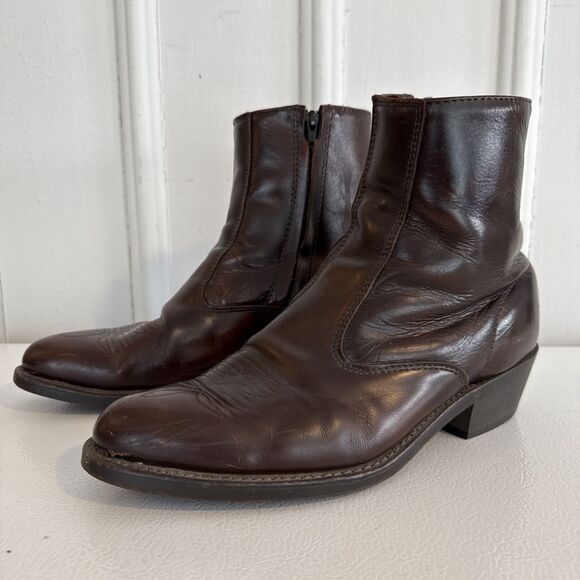 Laredo Men’s Western Boots 11EW Brown Leather Side Zip Style 62004 - Picture 1 of 14